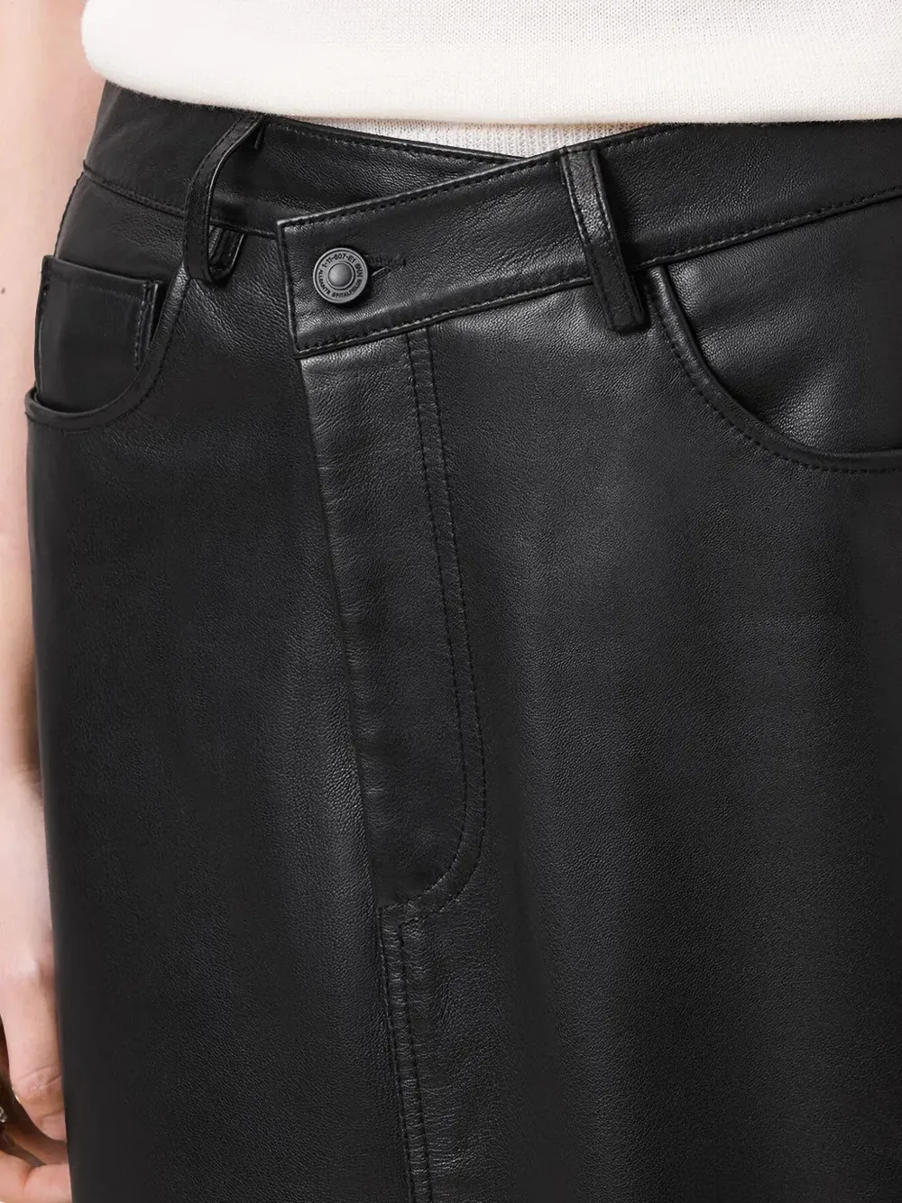 AllSaints Eden leren midi-rok Zwart