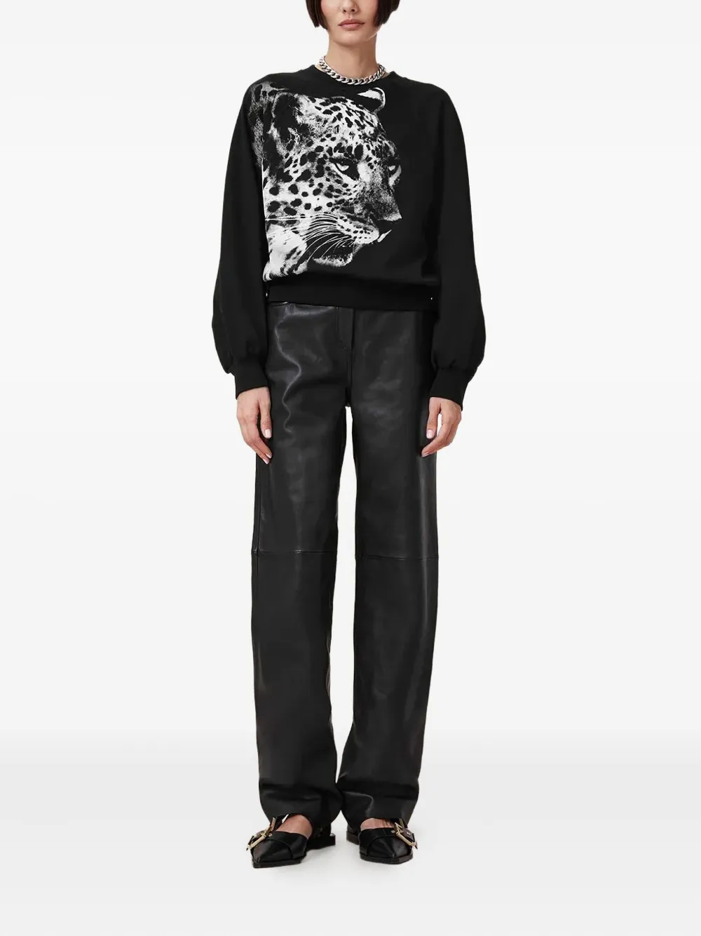 AllSaints Kiara Cygnet sweater met uitgesneden details Zwart