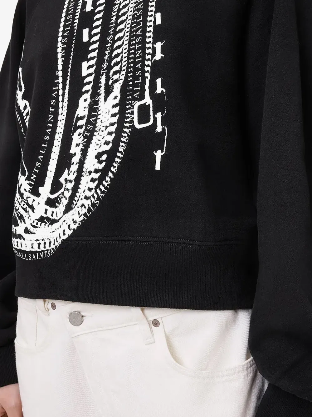 AllSaints Sweater met kettingprint Zwart
