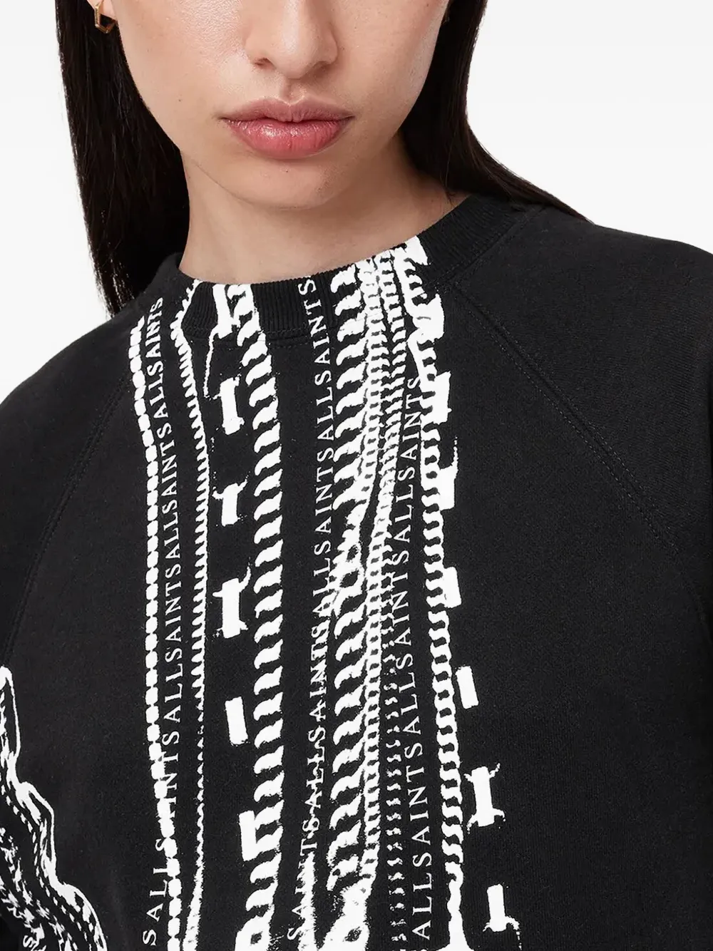 AllSaints Sweater met kettingprint Zwart
