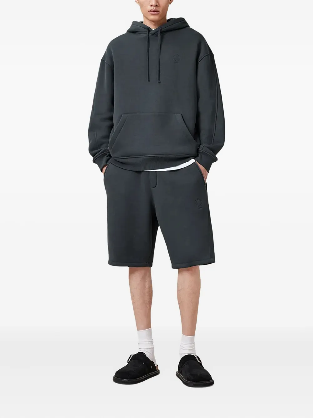 AllSaints Trainingsshorts met geborduurd logo Blauw