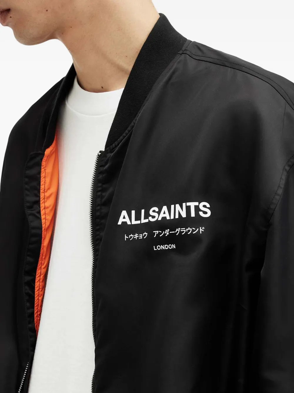 AllSaints Bomberjack met logoprint Zwart
