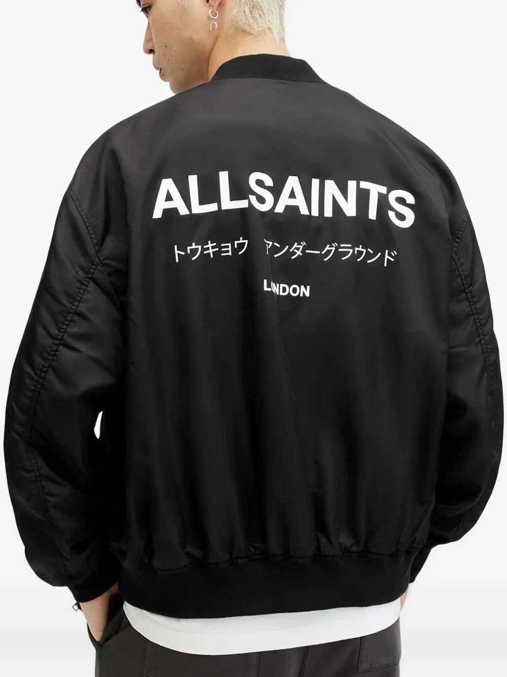 AllSaints Bomberjack met logoprint Zwart