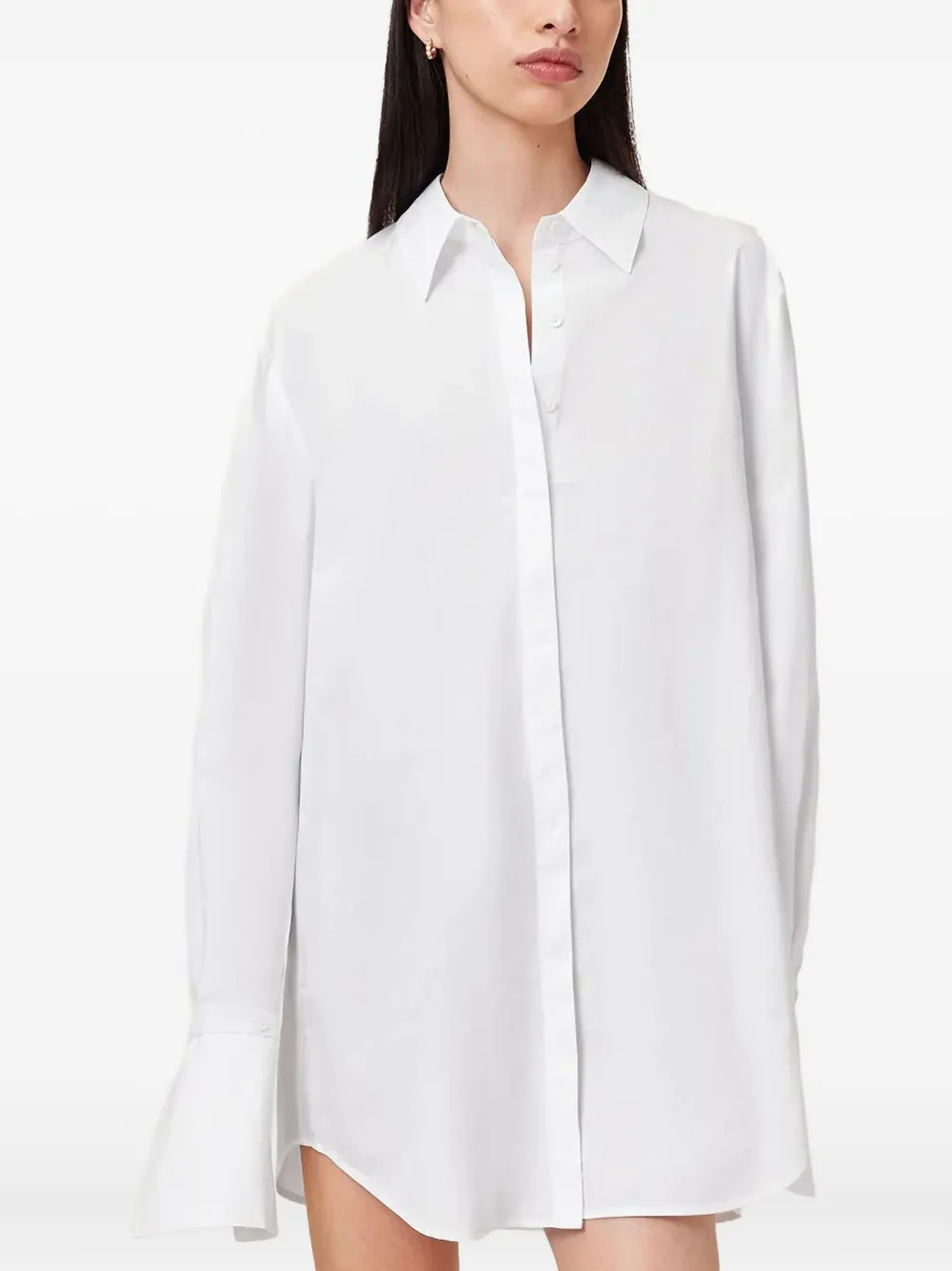 AllSaints vestido camisero Alber con puños y botones | blanco | Image 1