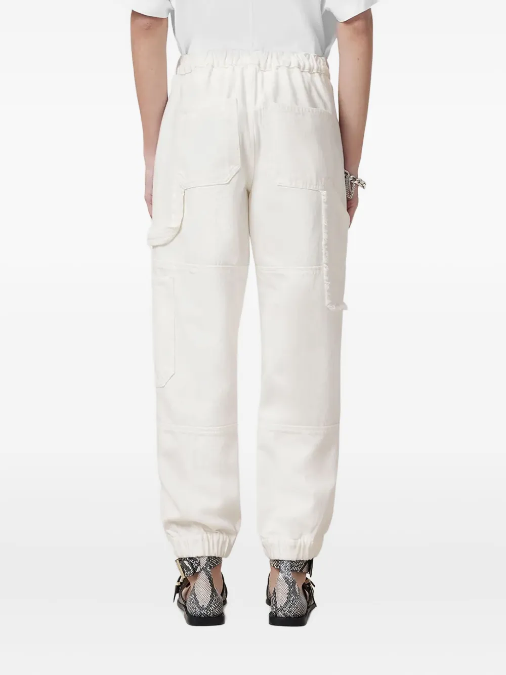 Allsaints Mila Panelled Frayed-edge Jeans In White