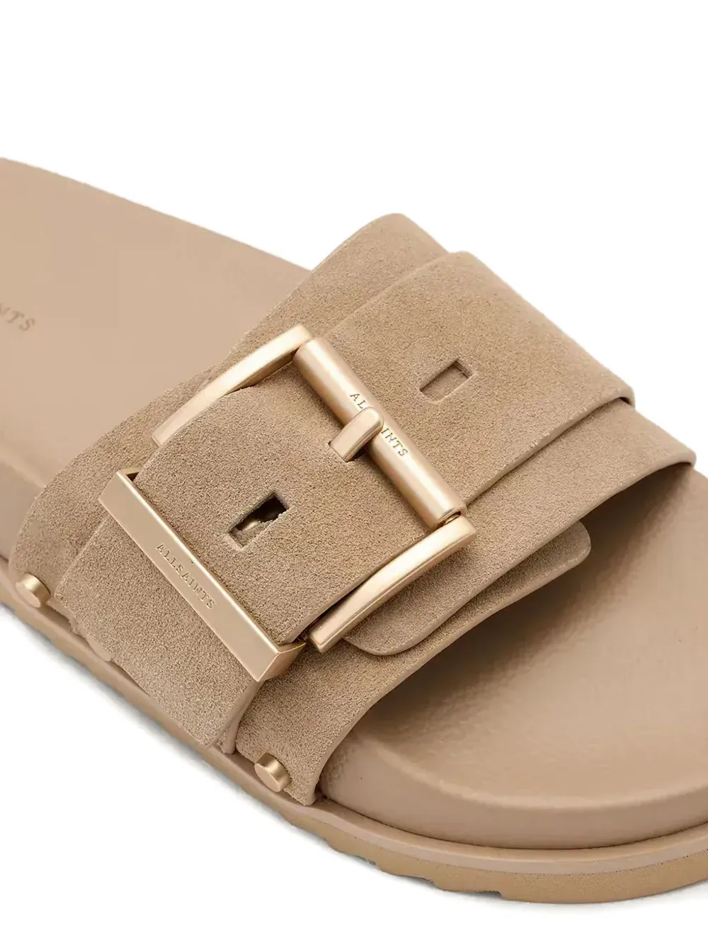 AllSaints Ellie studded buckled sandals Neutrals