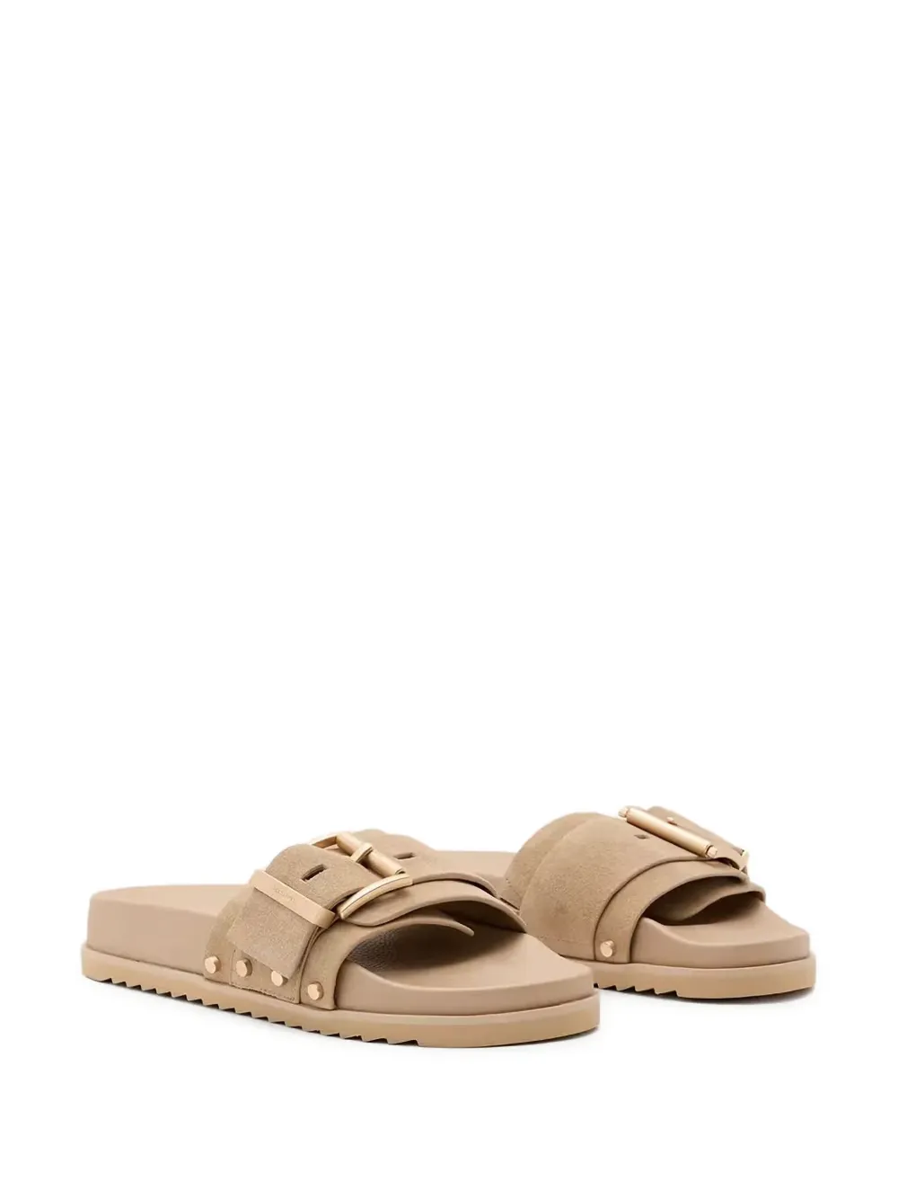 AllSaints Ellie studded buckled sandals Neutrals
