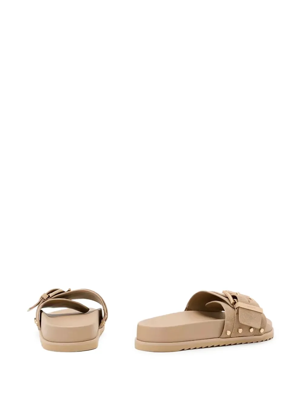 AllSaints Ellie studded buckled sandals Neutrals