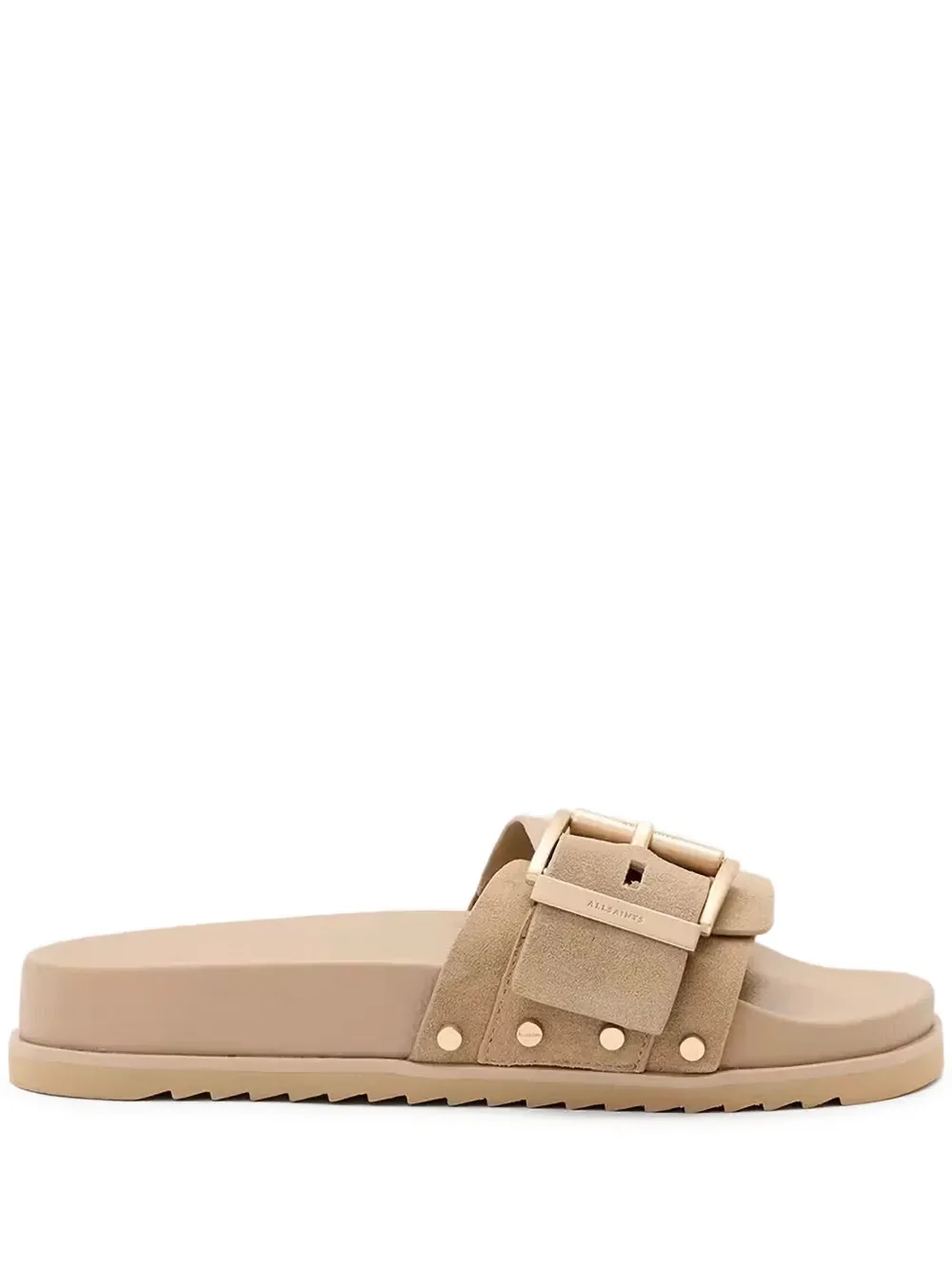 AllSaints Ellie studded buckled sandals Neutrals