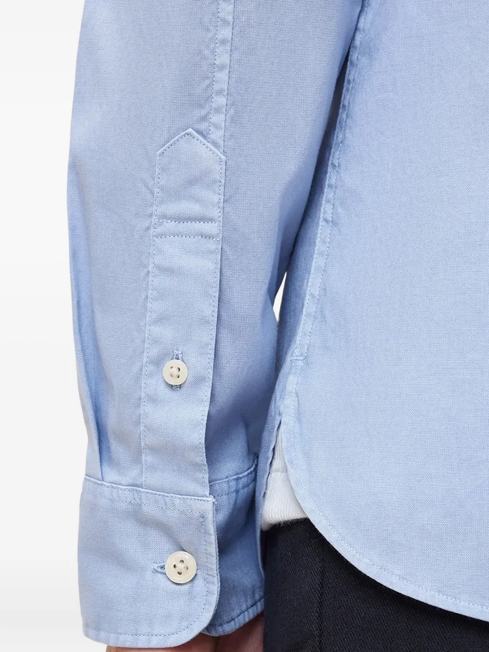 AllSaints Hawthorne overhemd met geborduurd logo Blauw