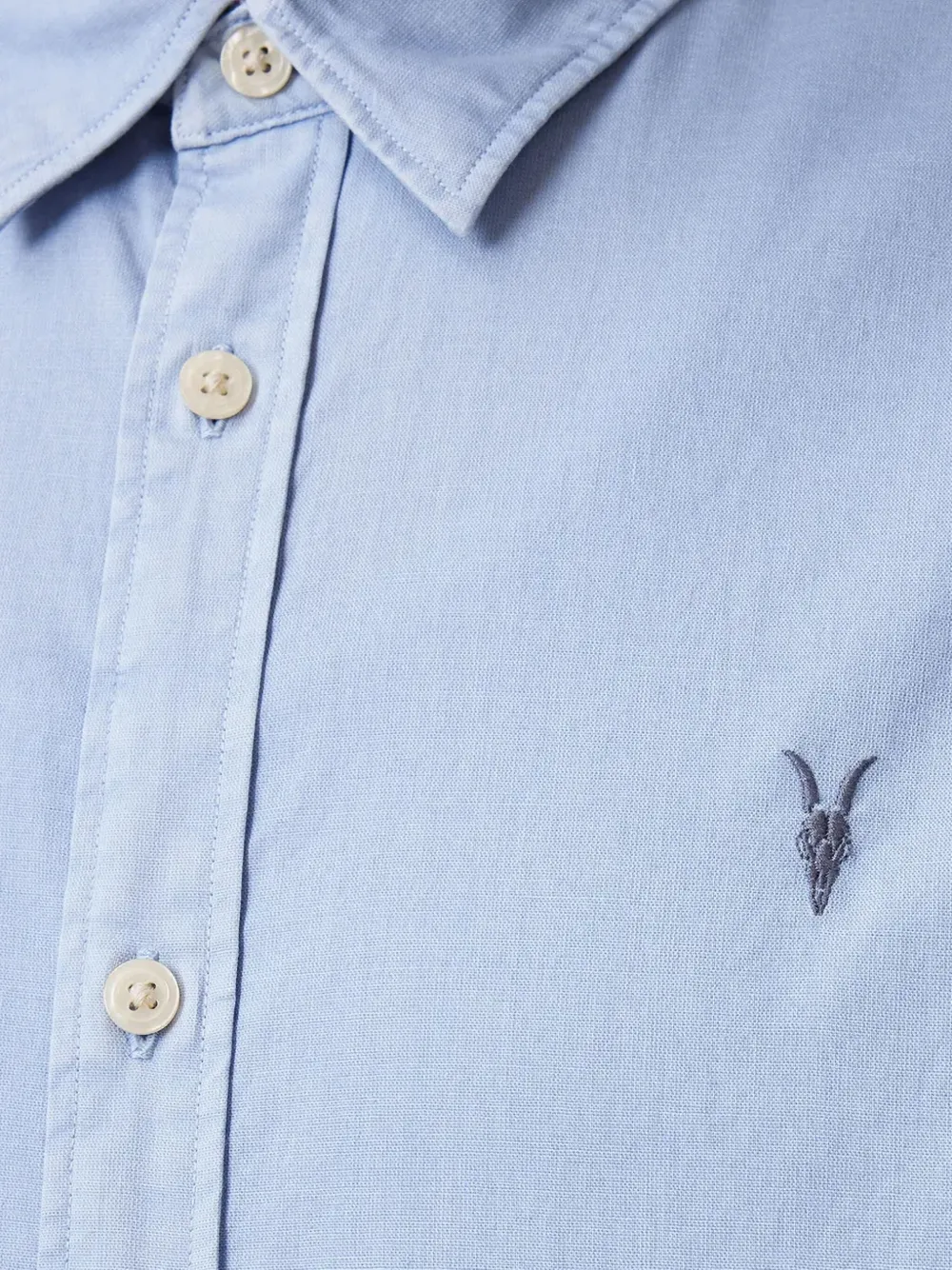 AllSaints Hawthorne overhemd met geborduurd logo Blauw