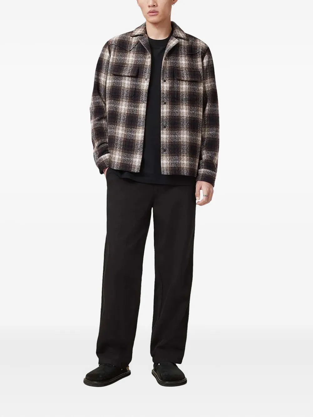 AllSaints Hanbury broek met trekkoordtaille - Zwart