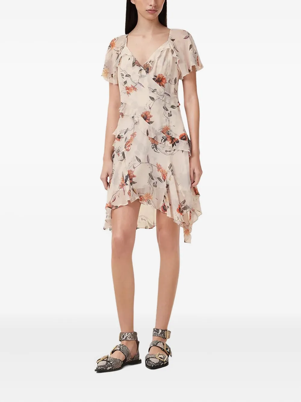 AllSaints Darma floral-print ruffled dress | Day Dresses | Image 2