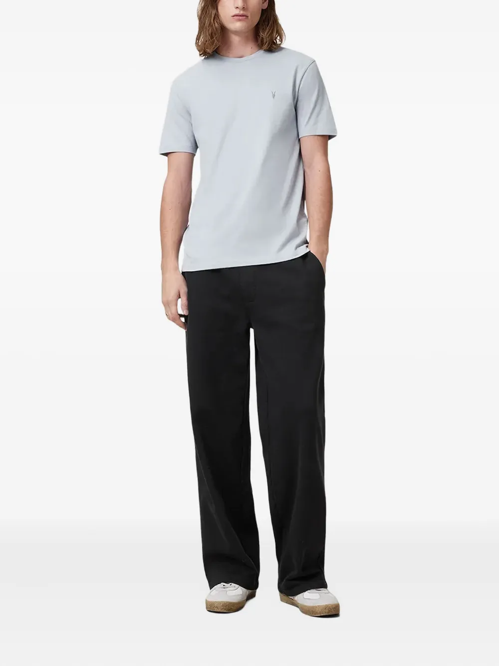 AllSaints T-shirt met geborduurd logo - Blauw
