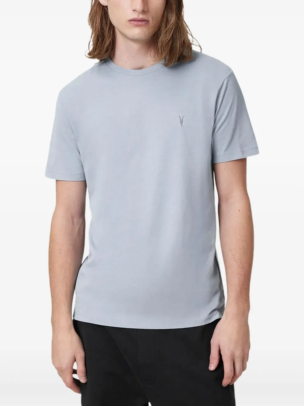 AllSaints T-shirt met geborduurd logo Blauw