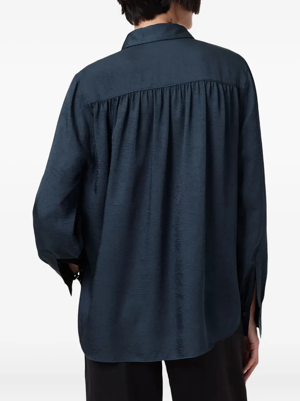 AllSaints Aggie gathered shirt Blauw