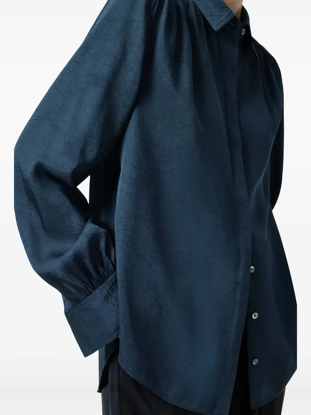 AllSaints Aggie gathered shirt Blauw