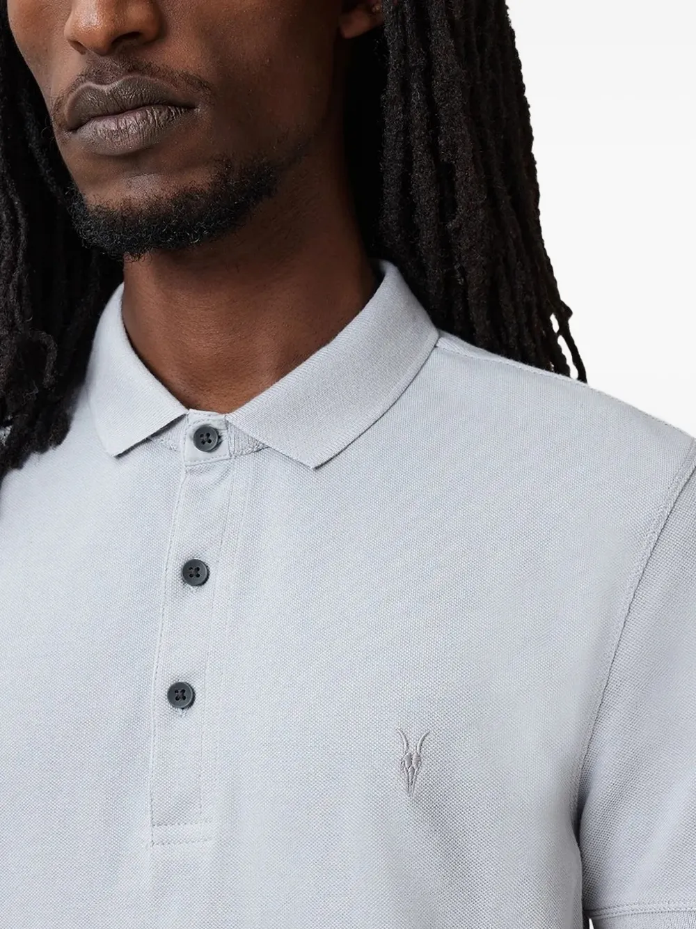 AllSaints Poloshirt met geborduurd logo Blauw