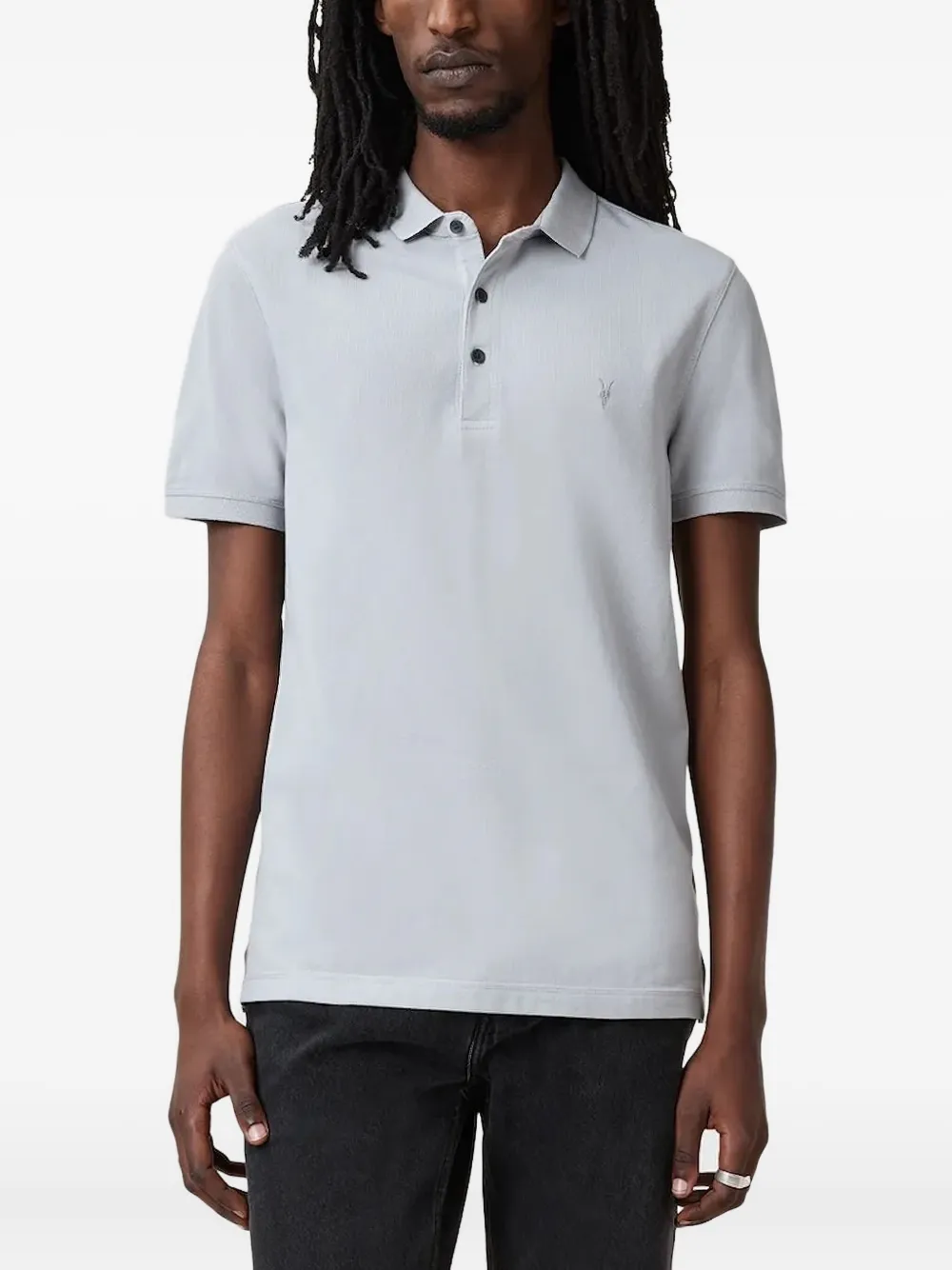 AllSaints Poloshirt met geborduurd logo Blauw