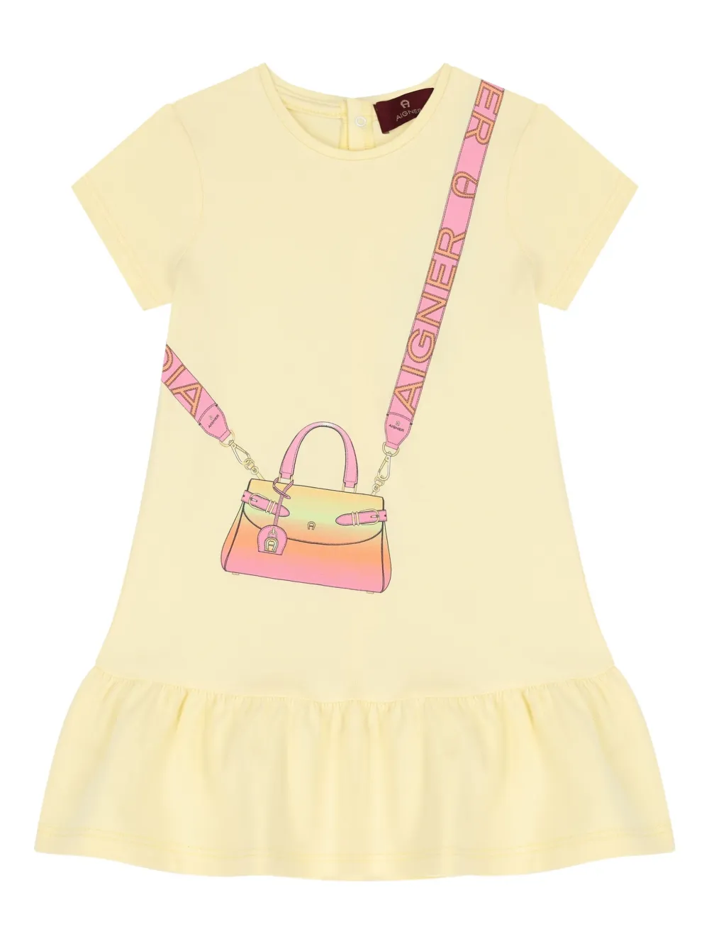 Aigner Kids Jurk met print Geel