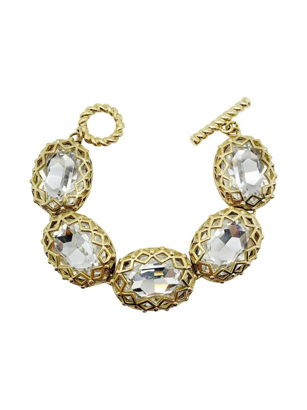 Christian Dior Pre-Owned 1980s クリスタル ブレスレット - ブラウン Christian Dior Pre-Owned 1980s クリスタル ブレスレット - ブラウン