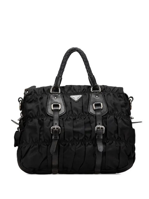 Prada Pre-Owned bolsa satchel Tessuto Gaufre 2013-2024
