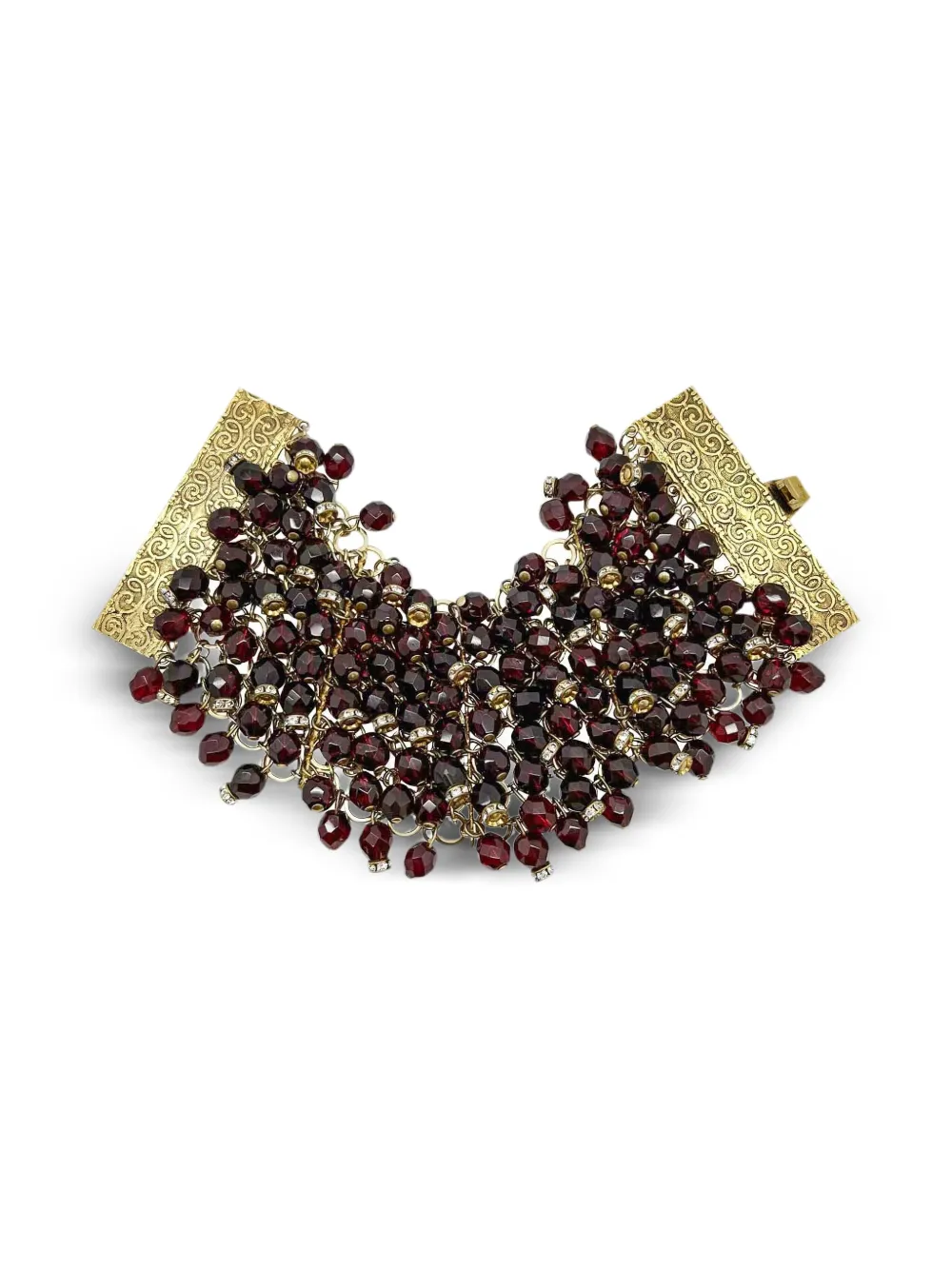 Jennifer Gibson Jewellery 1940s Ruby Droplet cuff bracelet | Gold | Image 1