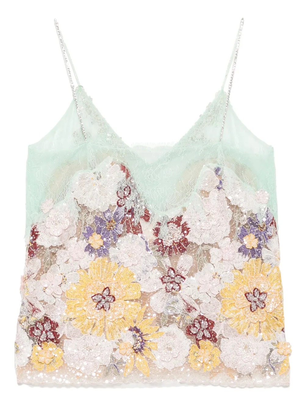 COSTARELLOS EMBROIDERED LACE TOP