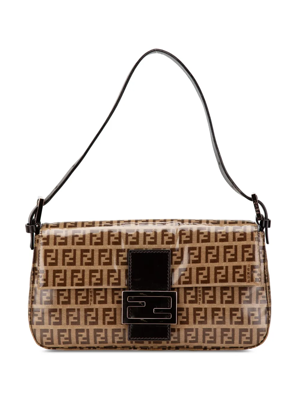 Fendi Pre-Owned 2010-2024 Zucchino Crystal Baguette shoulder bag | Brown | Image 1