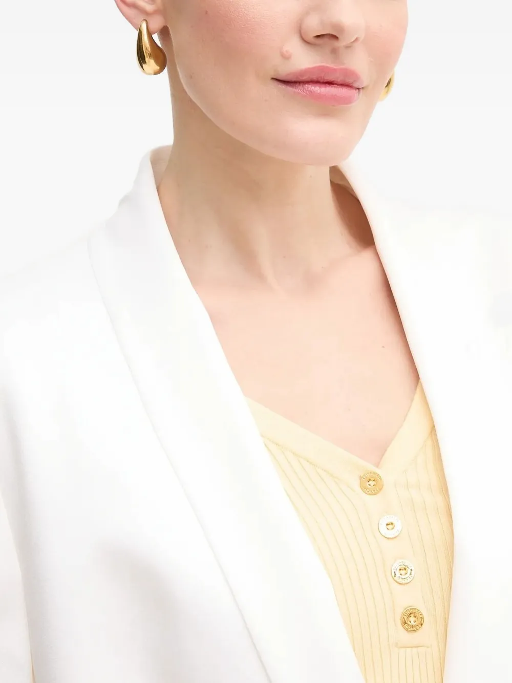 BOSS Blazer met enkele rij knopen Wit