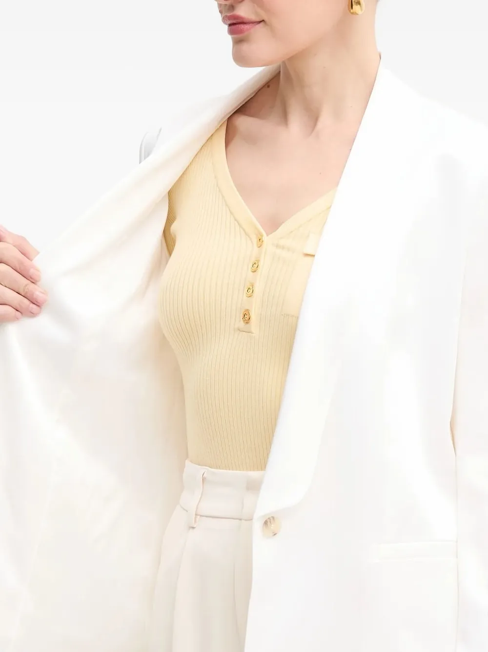 BOSS Blazer met enkele rij knopen Wit