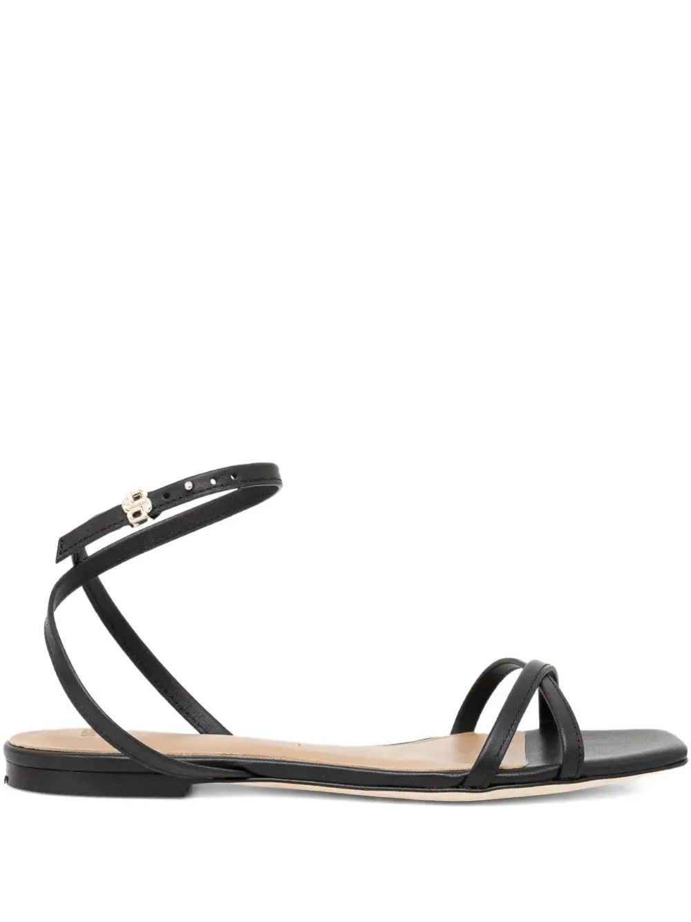 BOSS Double B monogram sandals Zwart