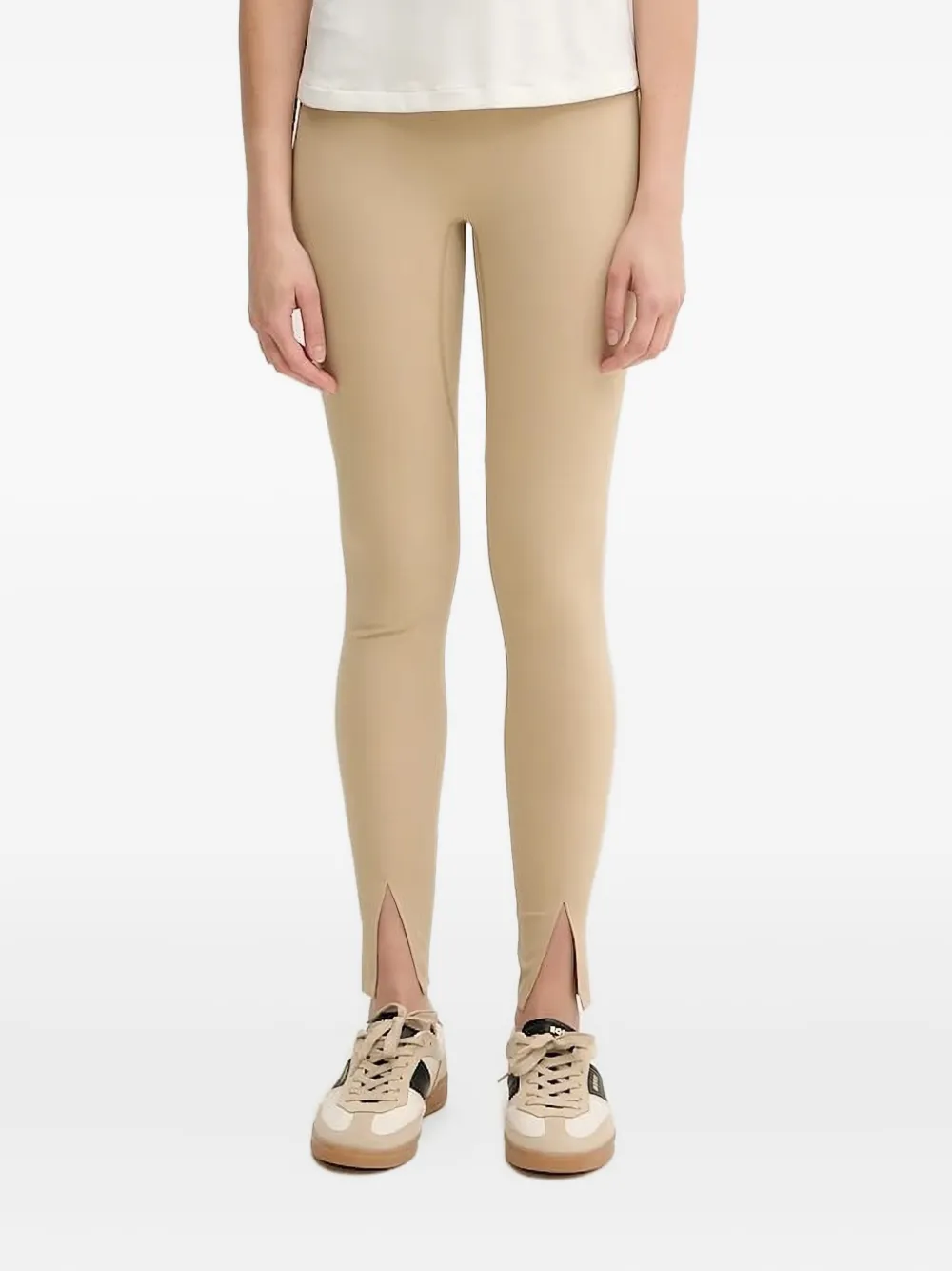 Hugo Boss Split-hem Leggings In Neutral