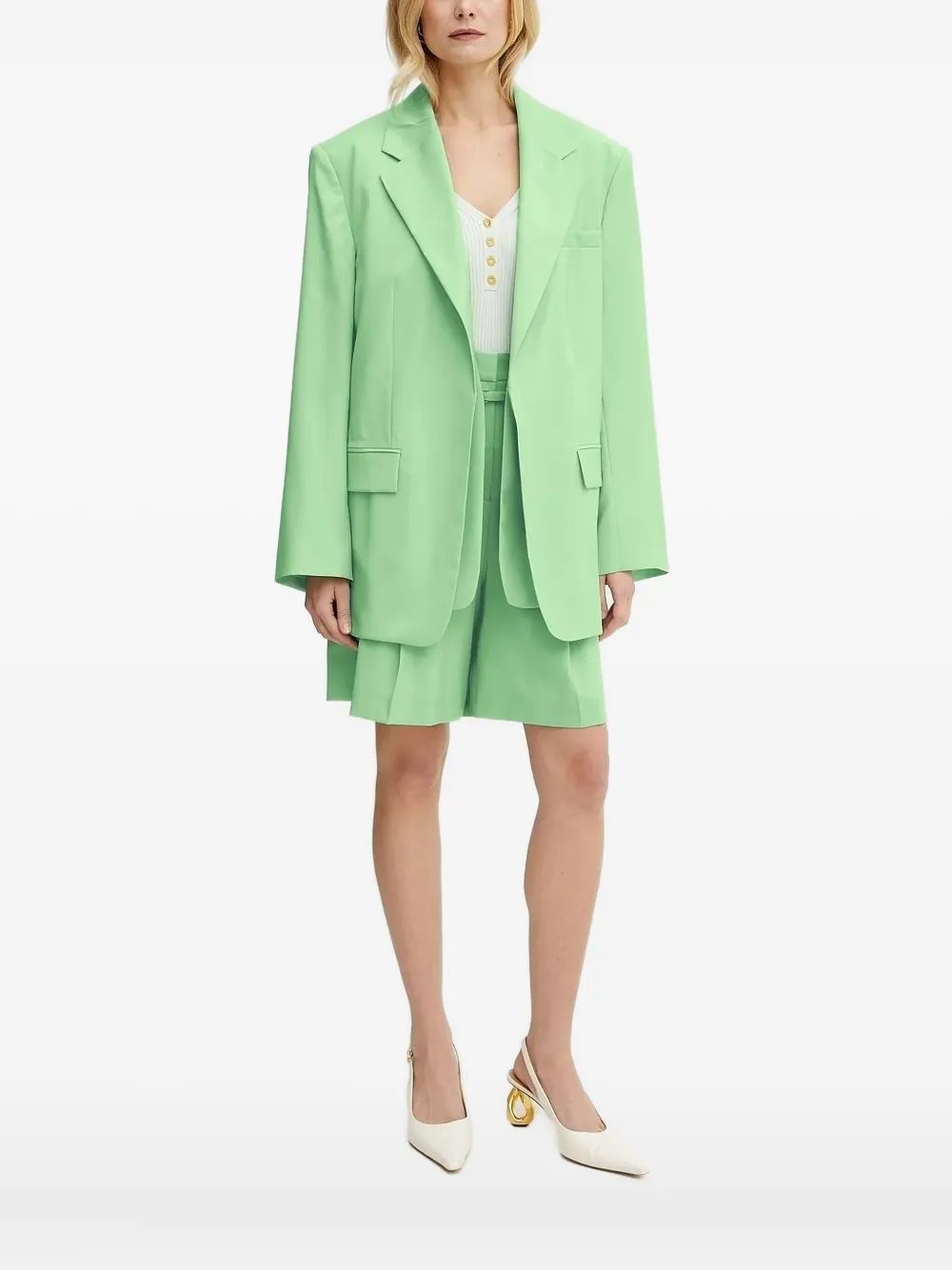 Hugo Boss Wool Single-breasted Blazer In Green