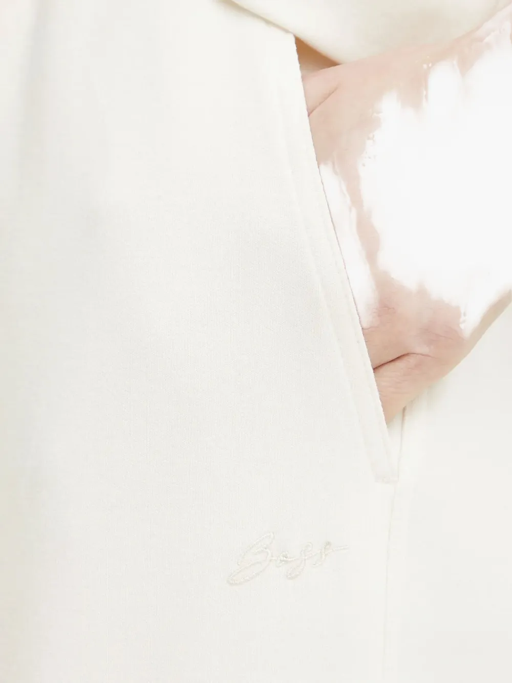 Hugo Boss Drawstring Wide-leg Trousers In Neutral