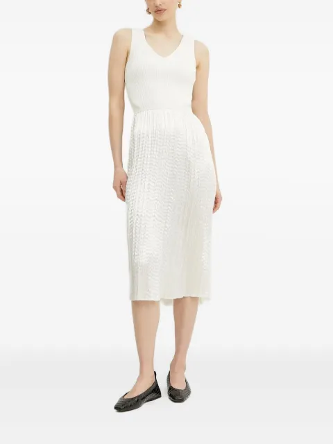 BOSS ribbed-knit pleated midi dress