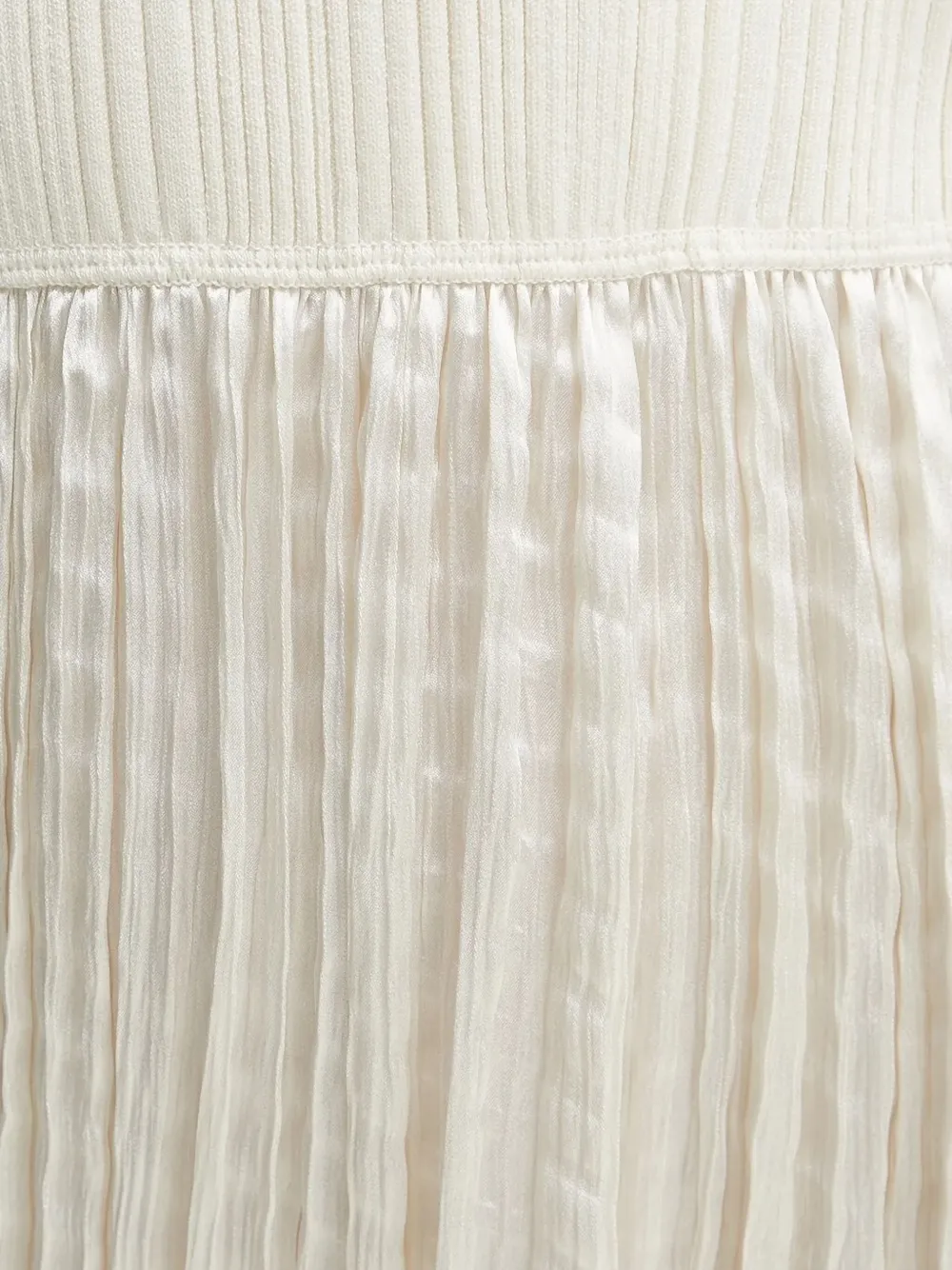 Hugo Boss Ribbed-knit Pleated Midi Dress In White