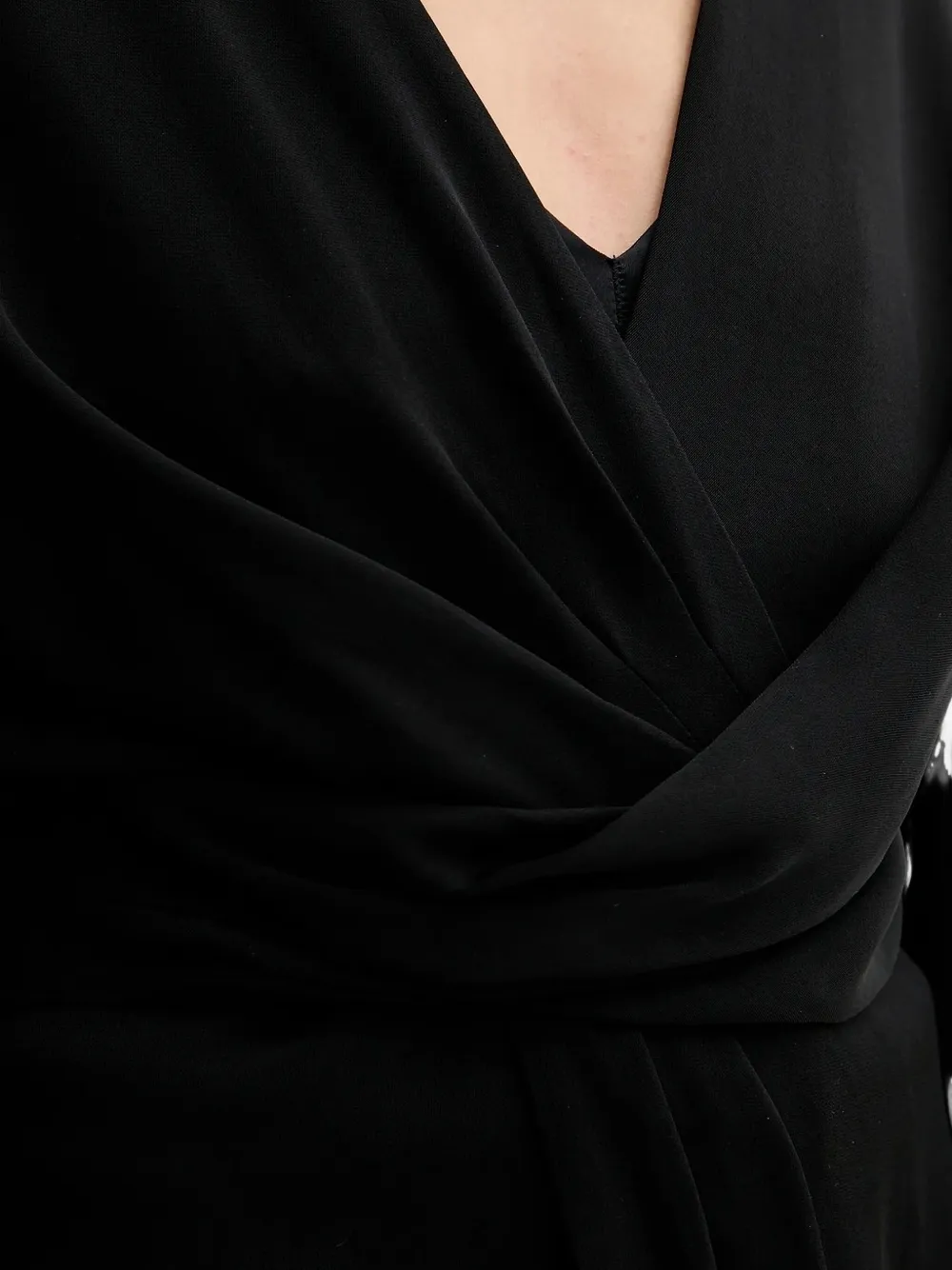 Hugo Boss Twist-front Blouse In Black