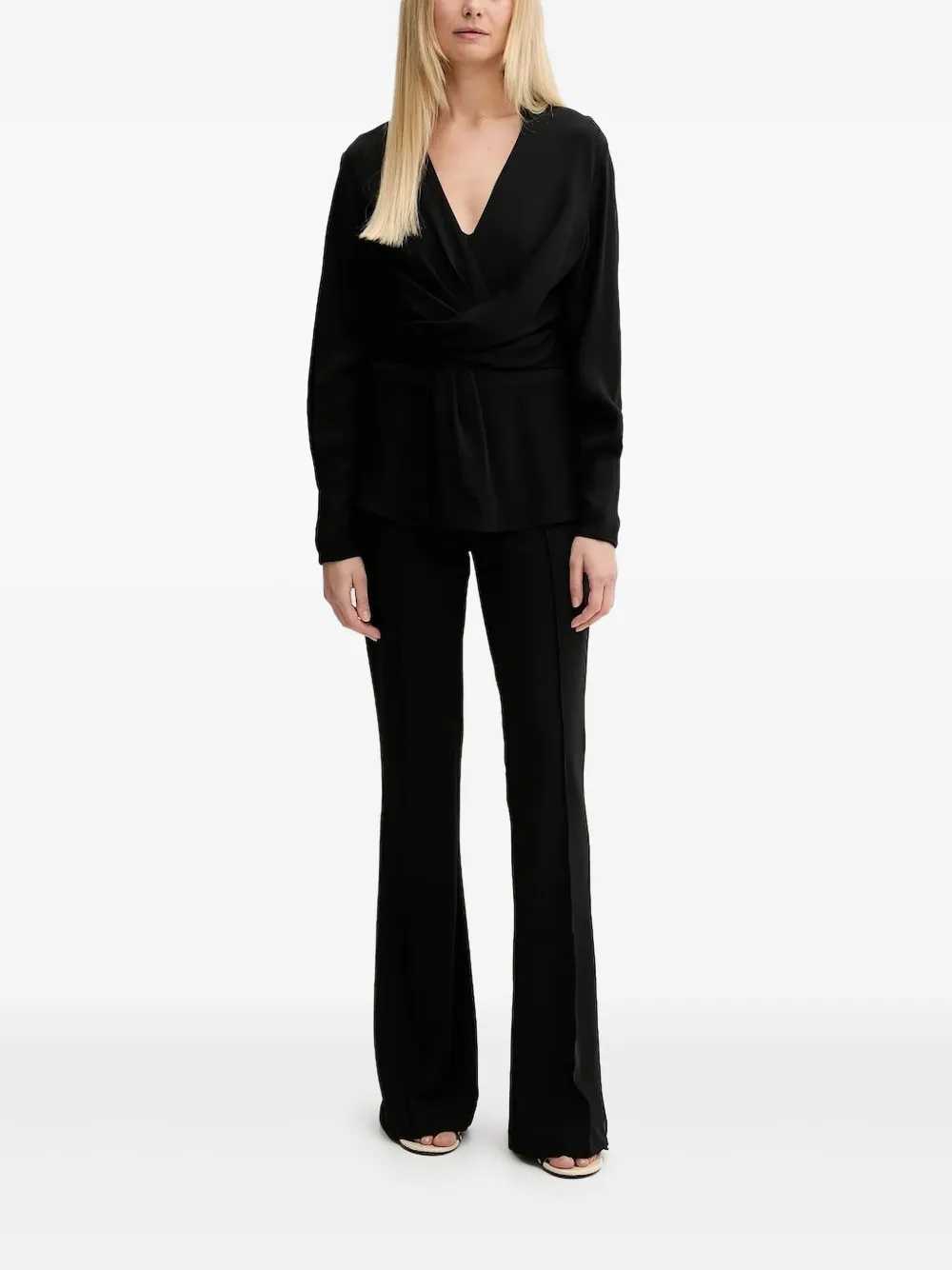 BOSS Blouse met gedraaide voorkant Zwart