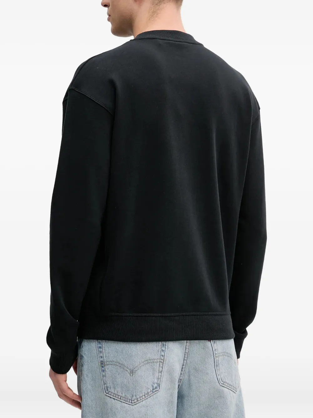 BOSS emed-logo sweatshirt - Zwart
