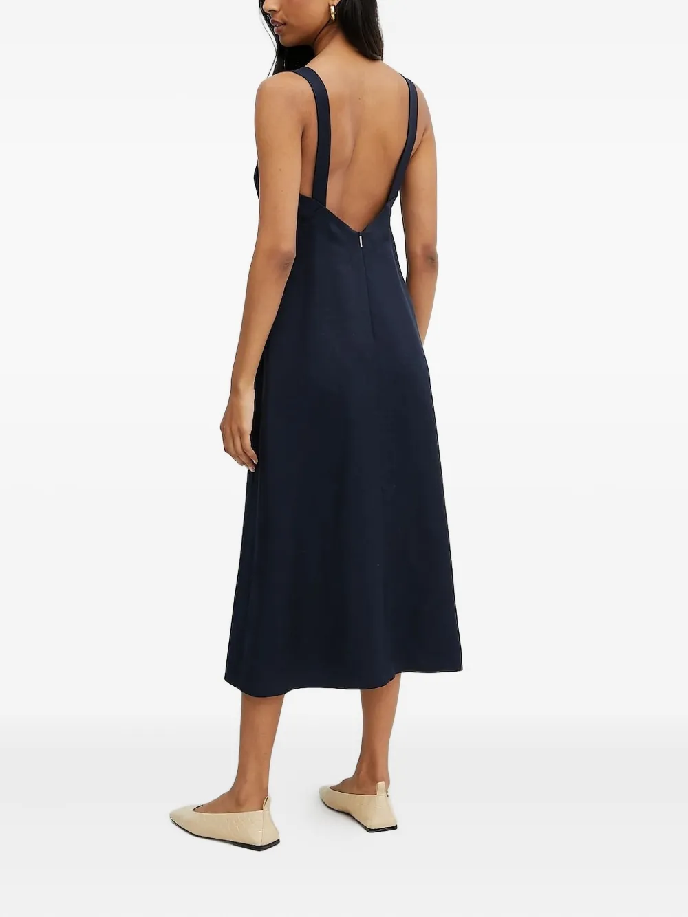 BOSS Mouwloze midi-jurk - Zwart