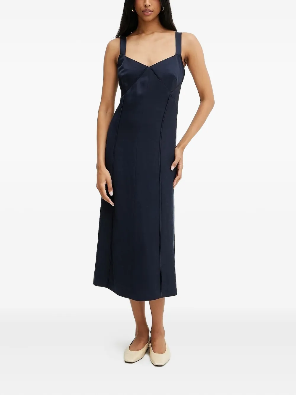 Hugo Boss Sleeveless Midi Dress In Black