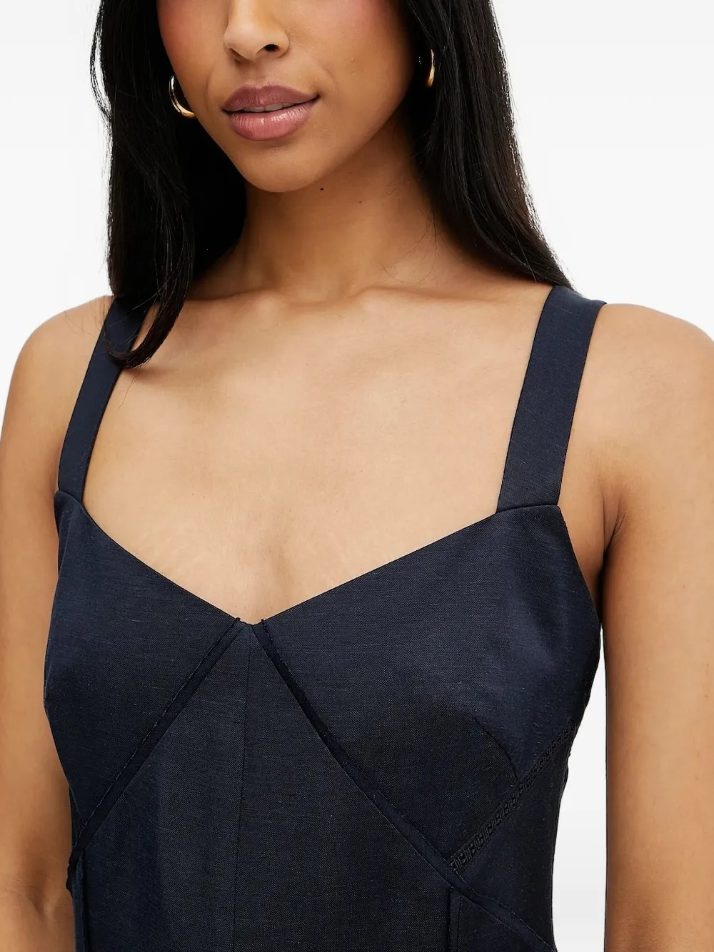 BOSS Mouwloze midi-jurk Zwart