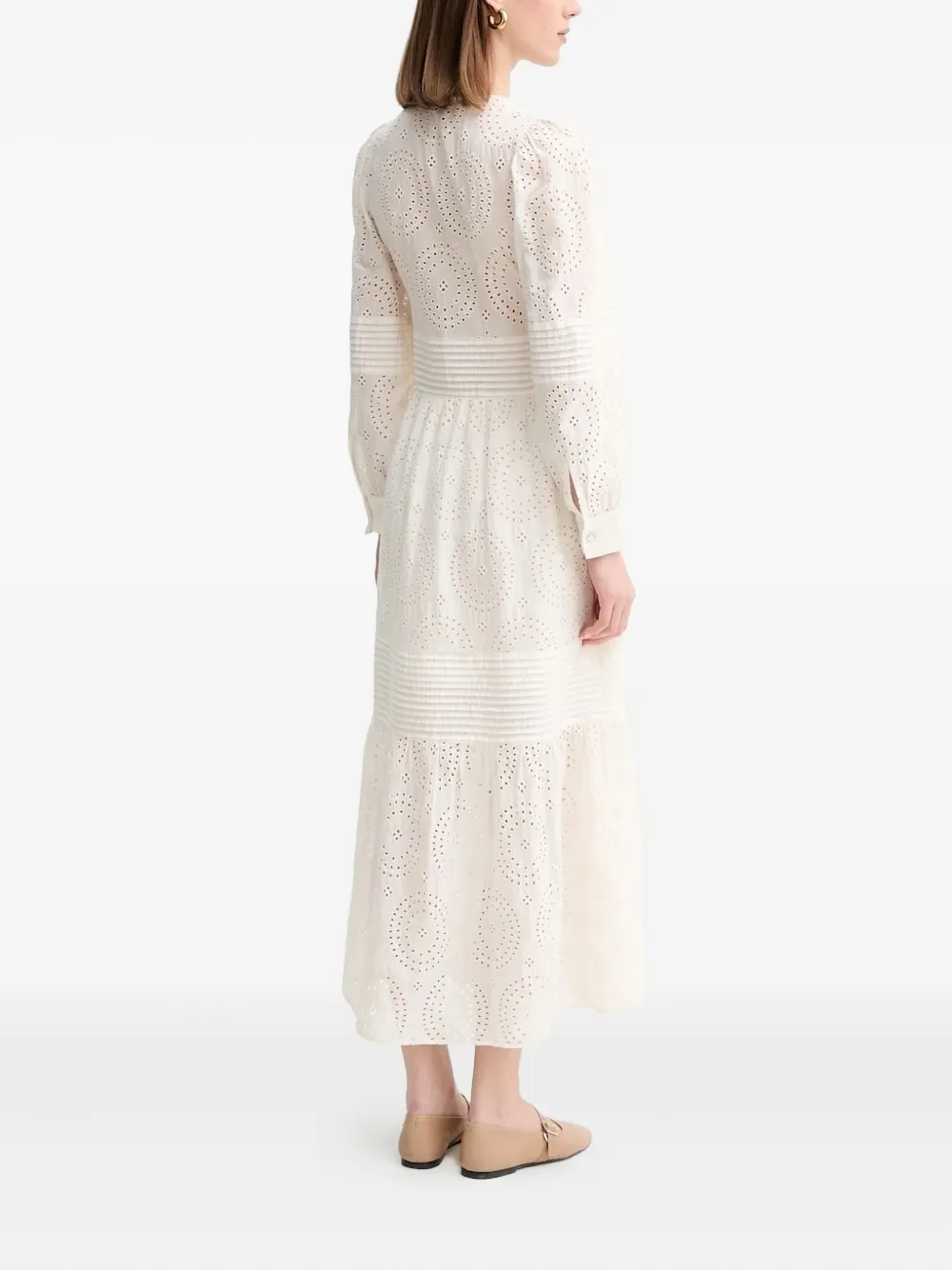 BOSS Dabrody eyelet-embroidered pleated midi dress | Day Dresses | Image 2