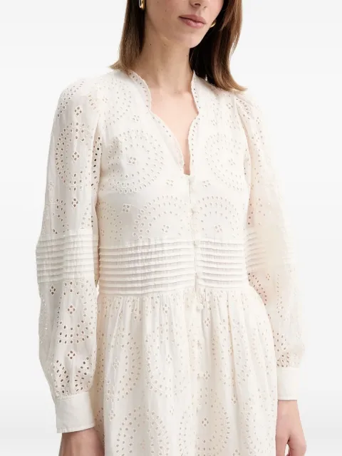 BOSS Dabrody eyelet-embroidered pleated midi dress