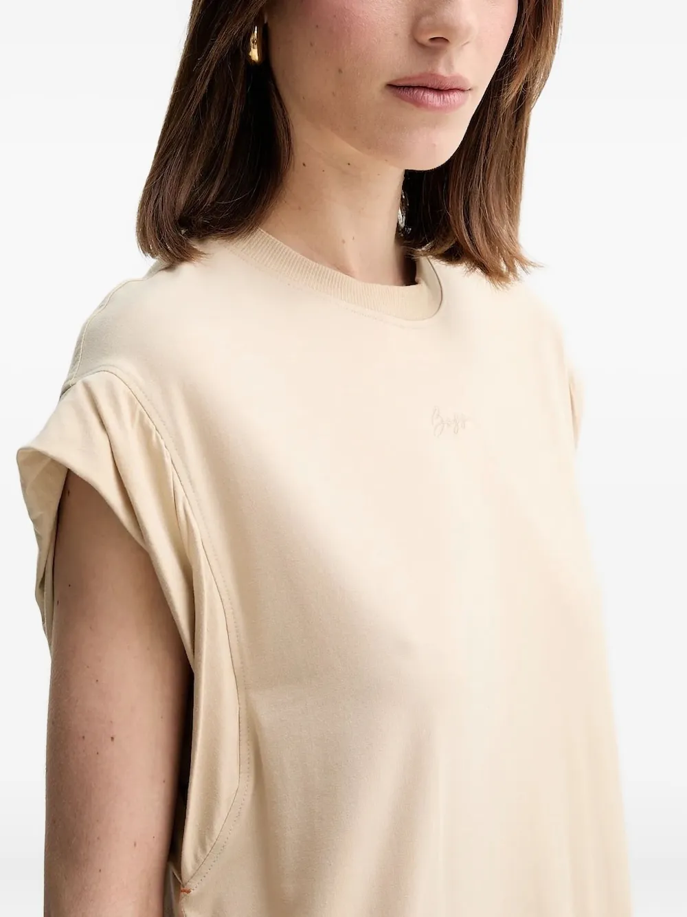 Hugo Boss Edress Cap-sleeve Midi Dress In Gold