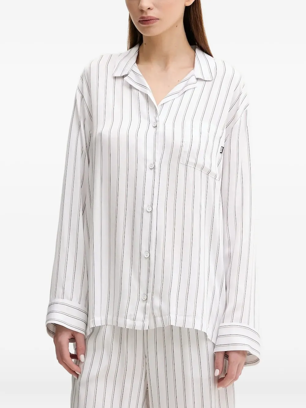 Hugo Boss Stripe Wide-leg Pyjamas In White