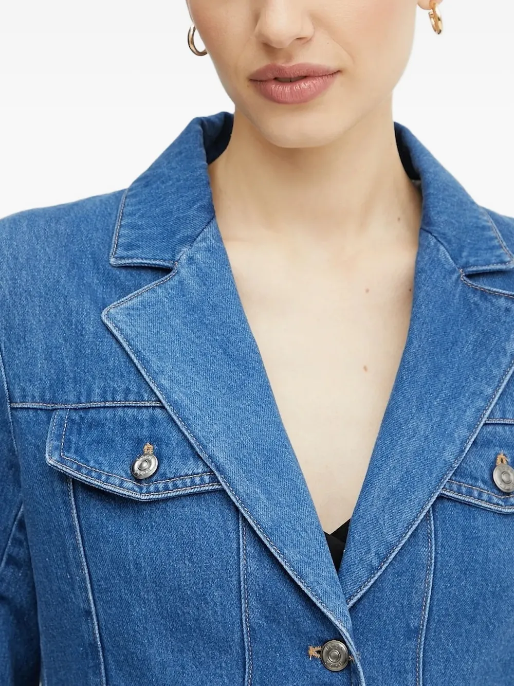 BOSS Denim blazer met klepzak Blauw