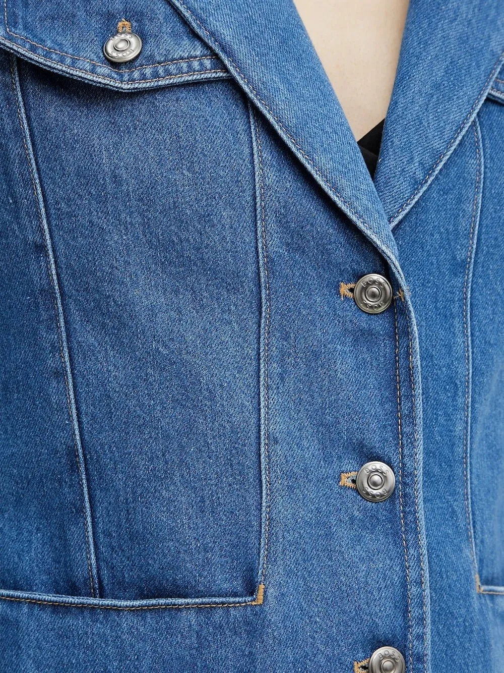 BOSS Denim blazer met klepzak Blauw