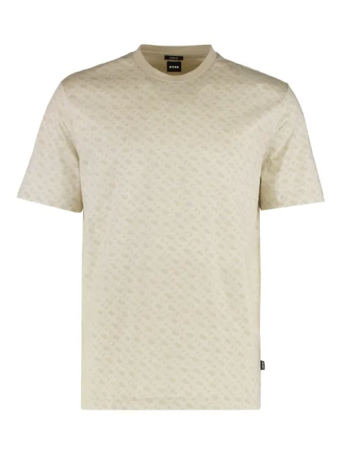 BOSS playera con cuello redondo y logo estampado